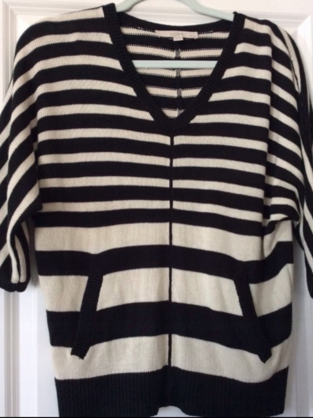 LOFT Nautical Striped Dolman Sweater
